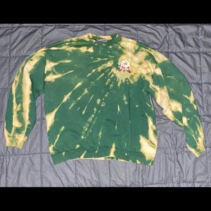 Green bleach dye sweatshirt moon doggies